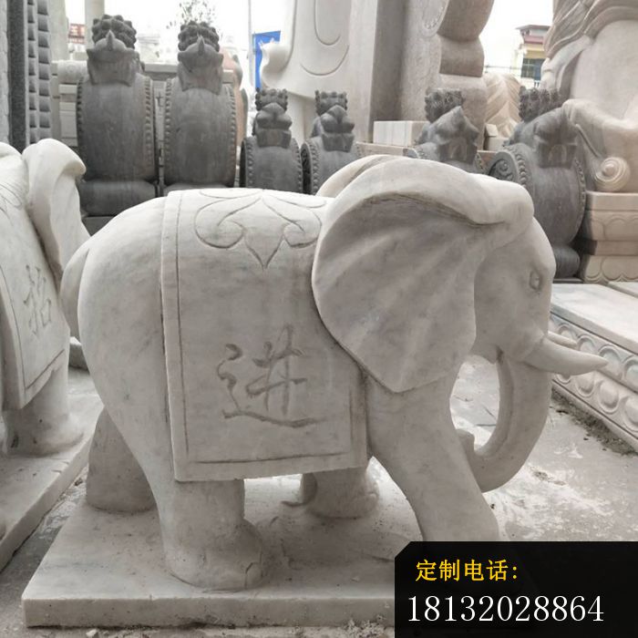 石雕小象公园动物雕塑 (1)_700*700