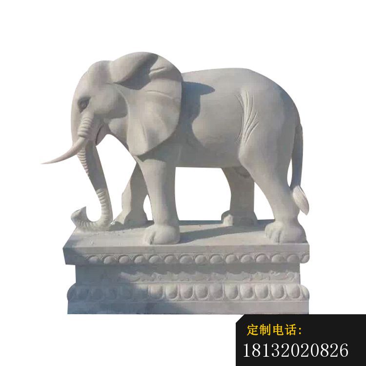 汉白玉大象雕塑公园动物石雕_750*750