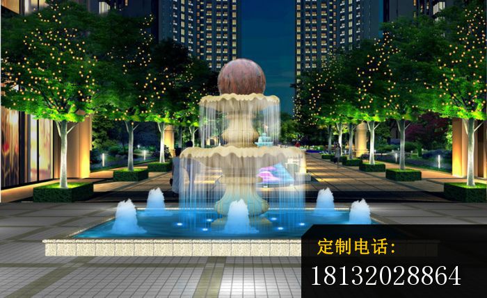 石来运转雕塑小区风水球喷泉石雕_700*429