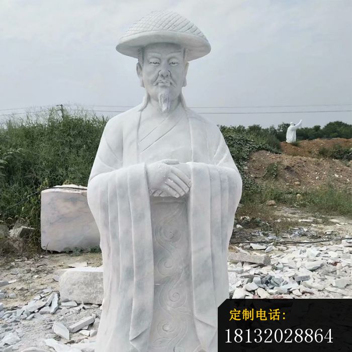 蓑衣老者石雕立式人物雕塑 (3)_700*700