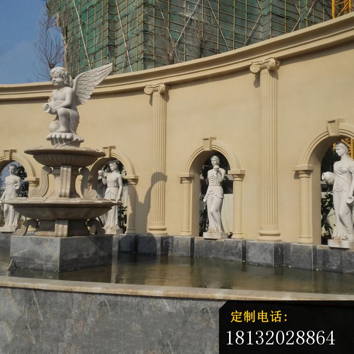 天使喷泉石雕别墅景观雕塑（1）_700*700