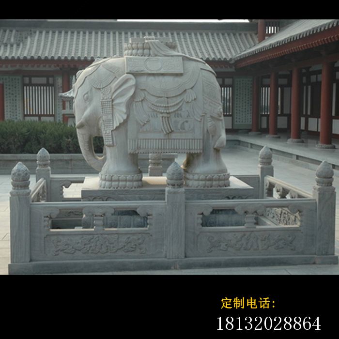 驮宝大象石雕公园景观雕塑_700*700