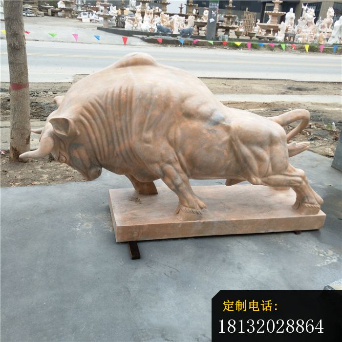 晚霞红开荒牛石雕公园动物雕塑 (2)_700*700