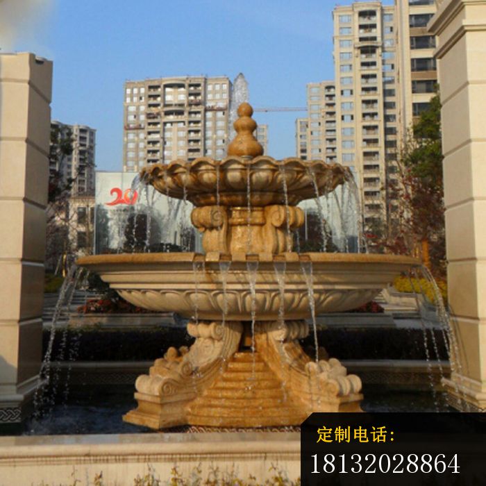 晚霞红喷泉雕塑大型喷泉石雕_700*700