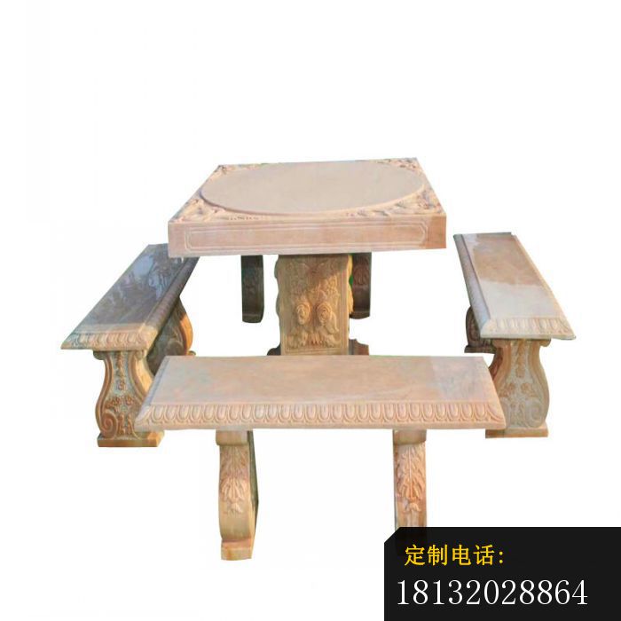 晚霞红桌子石雕园林景观雕塑 (2)_700*700