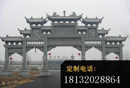 五门石牌坊大型牌坊石雕_500*337