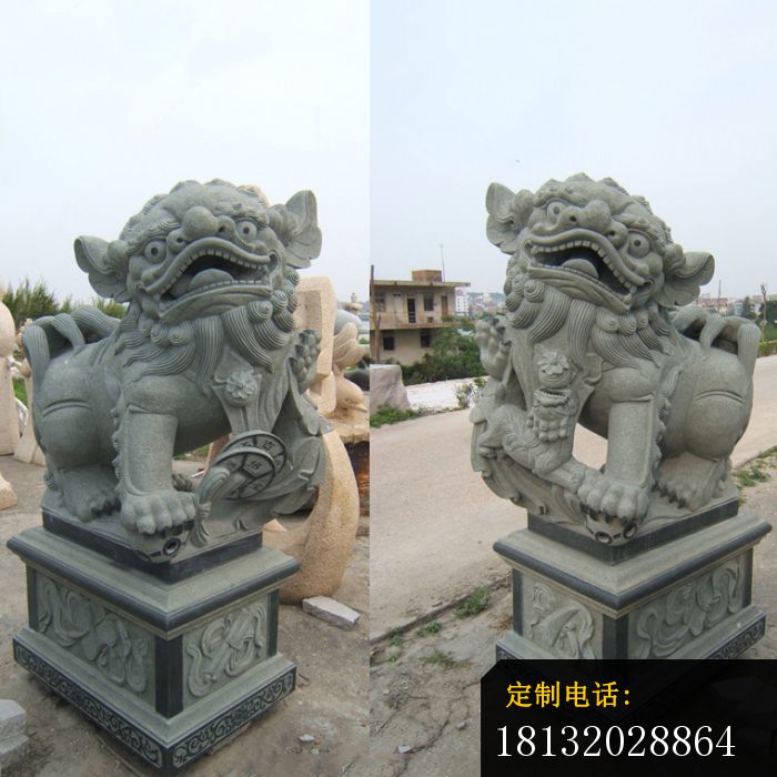 舞狮石雕寺庙景观雕塑 (4)_700*700