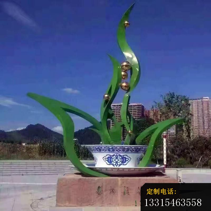 不锈钢广场水仙花景观雕塑_800*800