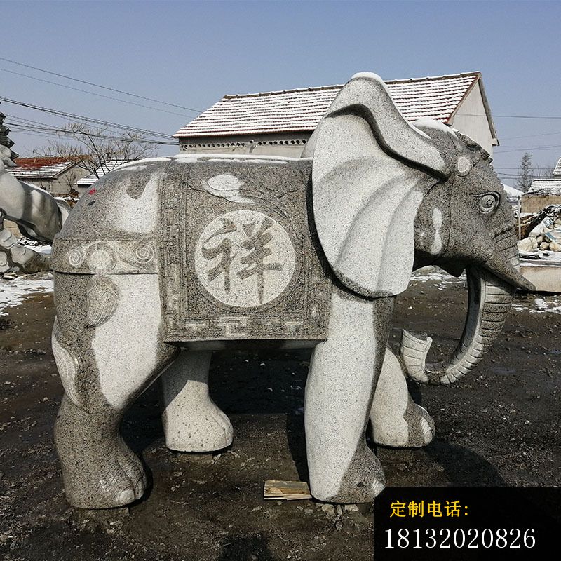 吉祥大象石雕公园动物雕塑 (1)_800*800