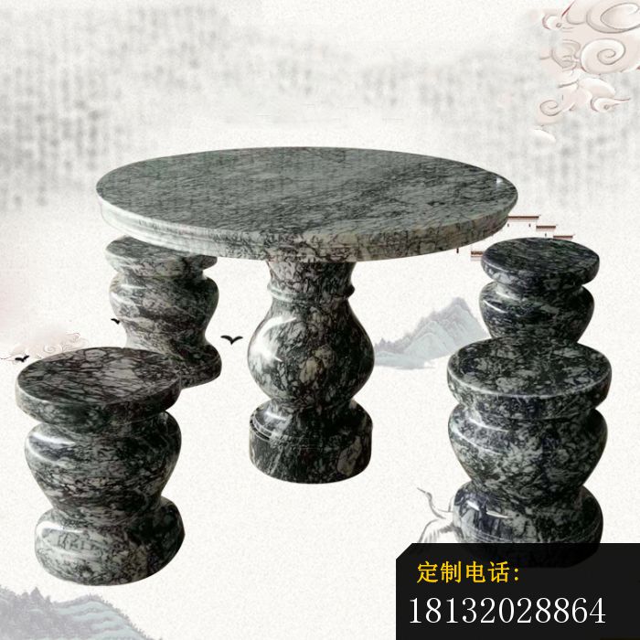 圆形石桌凳园林景观石雕 (2)_700*700
