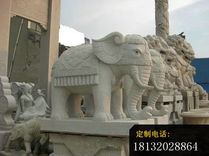 招财大象石雕公园动物石雕_700*525