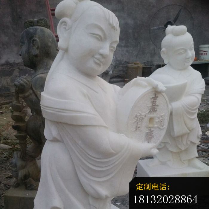 招财进宝人物石雕福娃雕塑 (2)_700*700