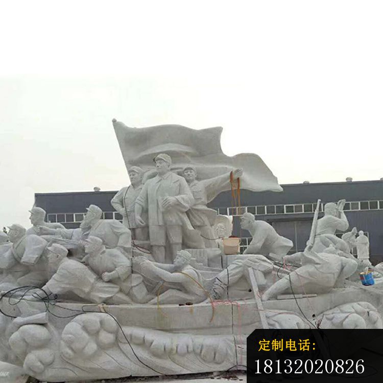 开天辟地石雕纪念景观雕塑_750*750
