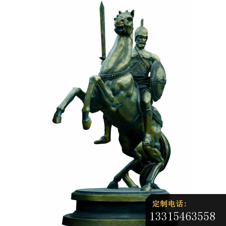 青铜西方骑马人物雕塑_750*750