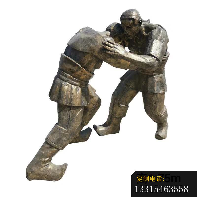 铜雕广场摔跤人物雕塑 (2)_800*800