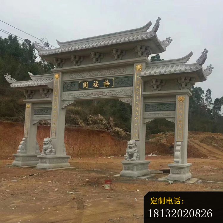 梅福园石牌坊景区牌坊石雕_750*750
