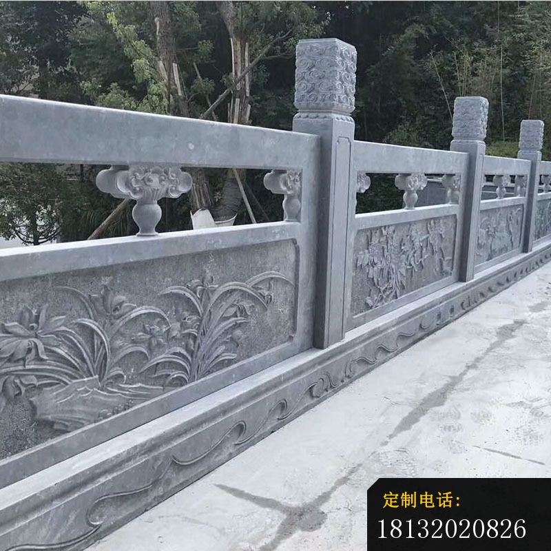 梅兰竹菊石浮雕栏板仿古石栏板_800*800