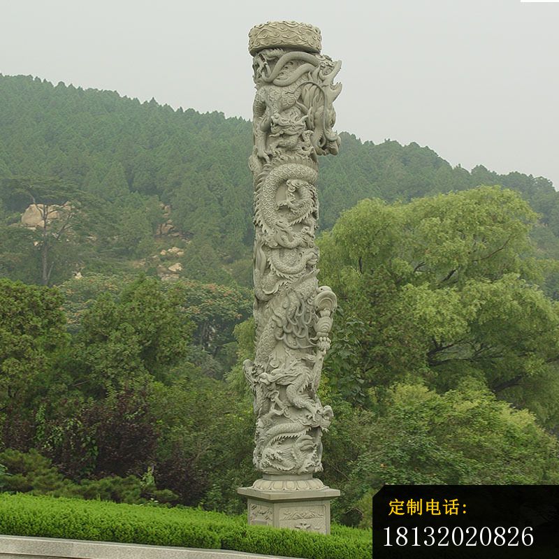 盘龙柱石雕广场景观雕塑 (2)_800*800