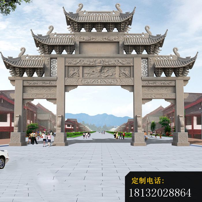 大理石牌楼广场景观石雕 (4)_700*700