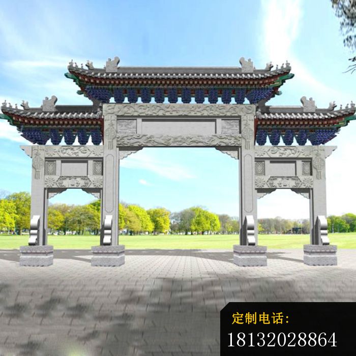 大理石牌楼广场景观石雕 (5)_700*700