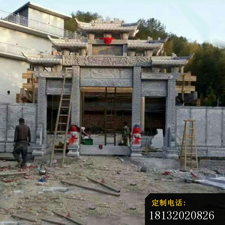 三门石牌坊仿古牌坊石雕 (1)_750*750