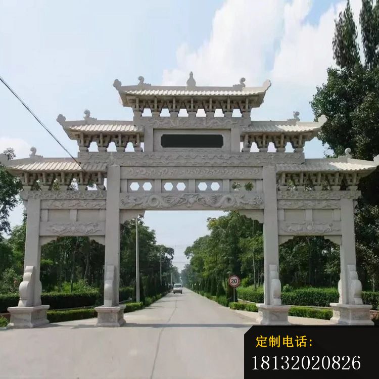三门五楼石牌坊道路牌坊石雕_750*750