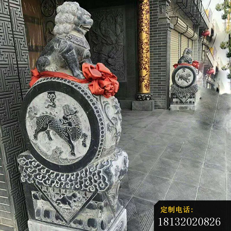狮子抱鼓石仿古石门墩 (1)_800*800