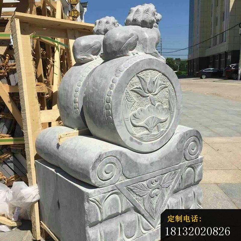 狮子抱鼓石仿古石门墩 (3)_800*800