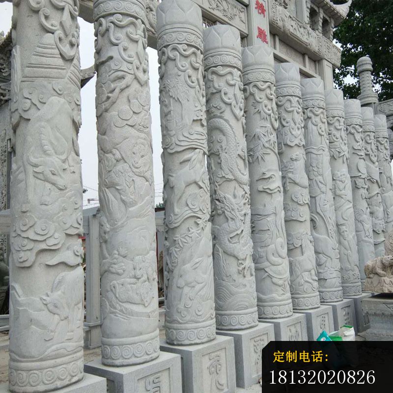十二生肖石柱广场景观石雕_800*800