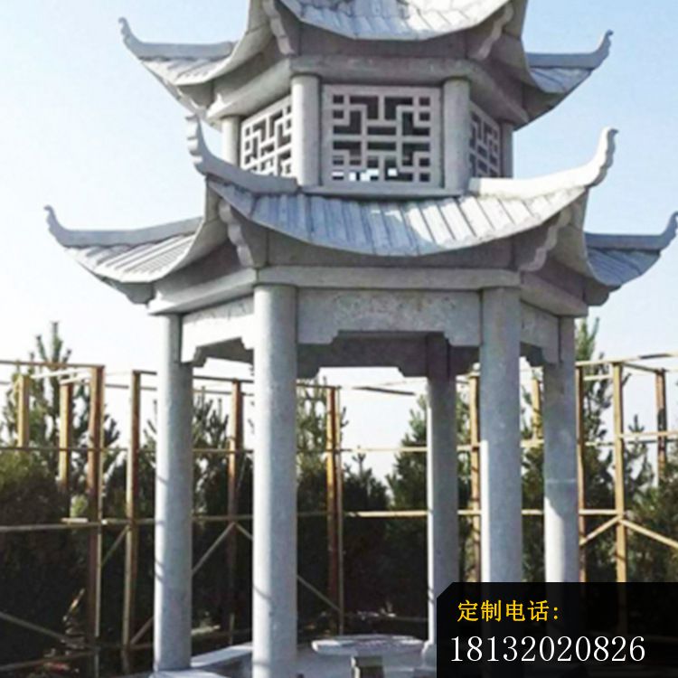 双层石凉亭仿古石凉亭_750*750