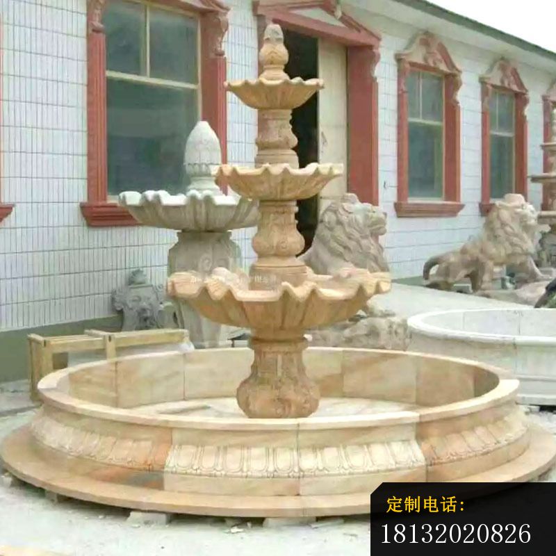晚霞红喷泉石雕大型喷泉石雕 (3)_800*800