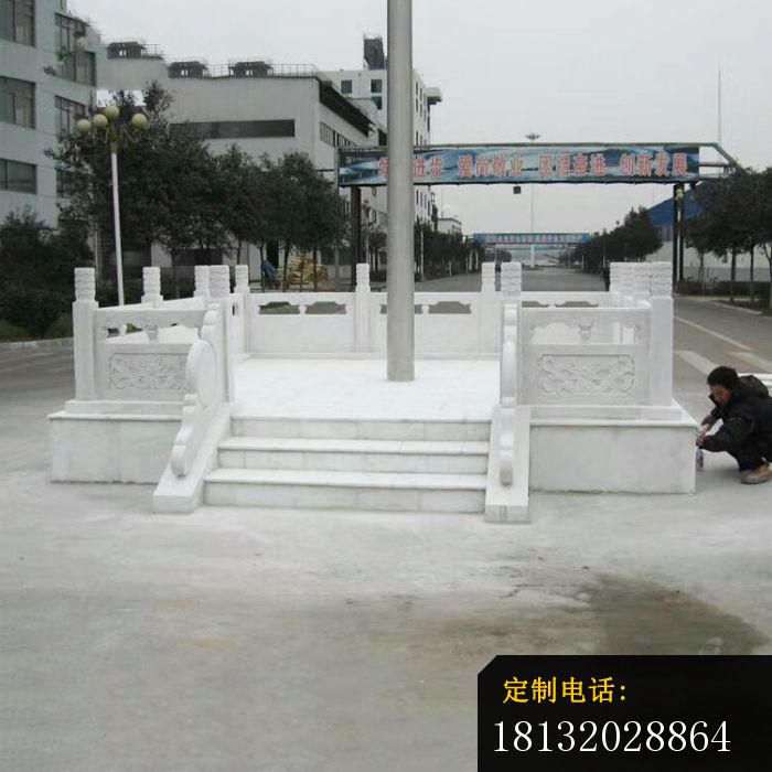 汉白玉升旗台校园景观石雕 (6)_700*700