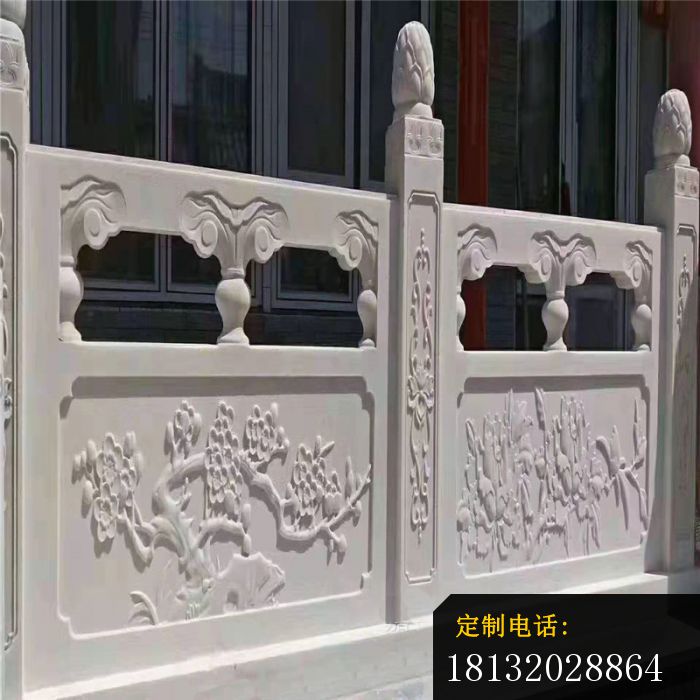汉白玉浮雕栏板寺庙景观石雕 (1)_700*700
