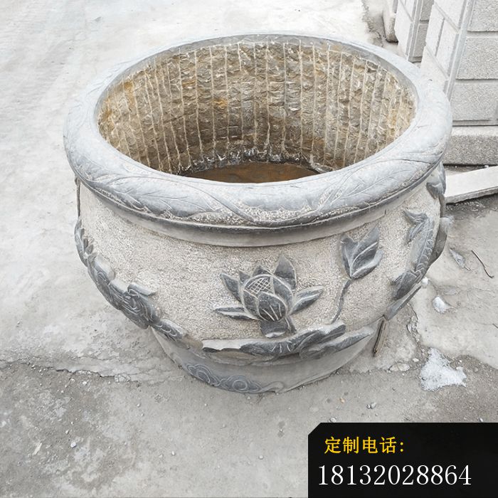 荷花石浮雕水缸仿古石水缸 (1)[1]_700*700