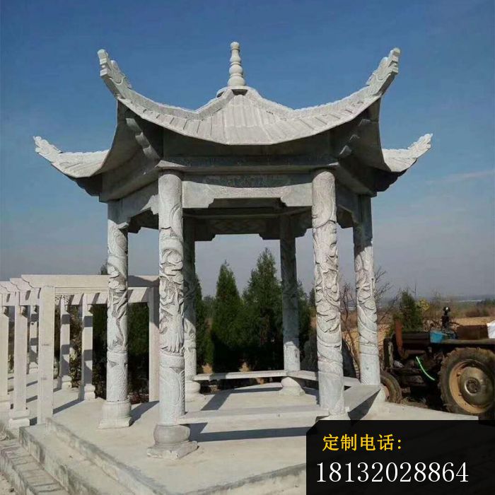 六角凉亭雕塑公园景观石雕_700*700