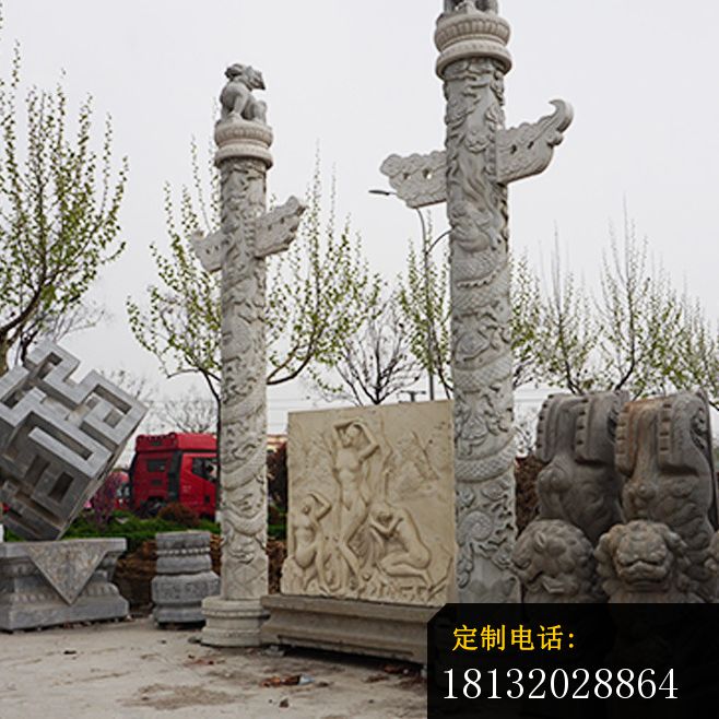 盘龙柱石雕广场景观雕塑 (2)_658*658