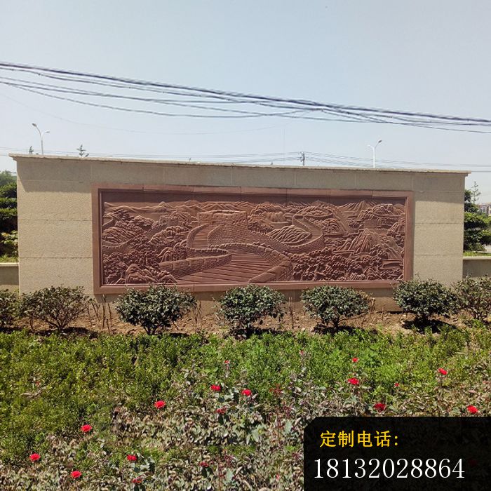 晚霞红万里长城石雕公园景观雕塑（1）_700*700