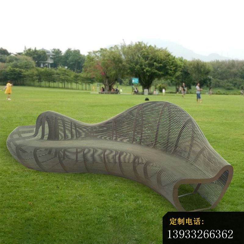 园林不锈钢公共艺术景观座椅雕塑_800*800