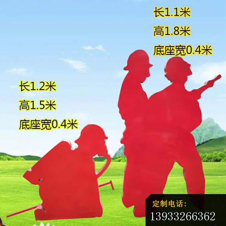 不锈钢户外消防员人物雕塑_750*750