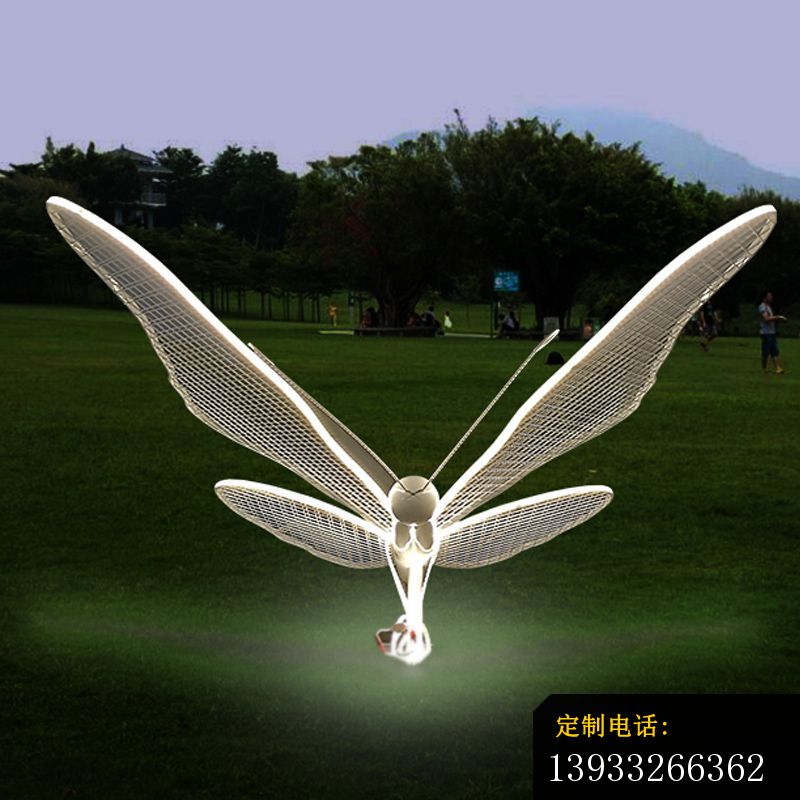花园户外不锈钢照明蝴蝶雕塑_800*800