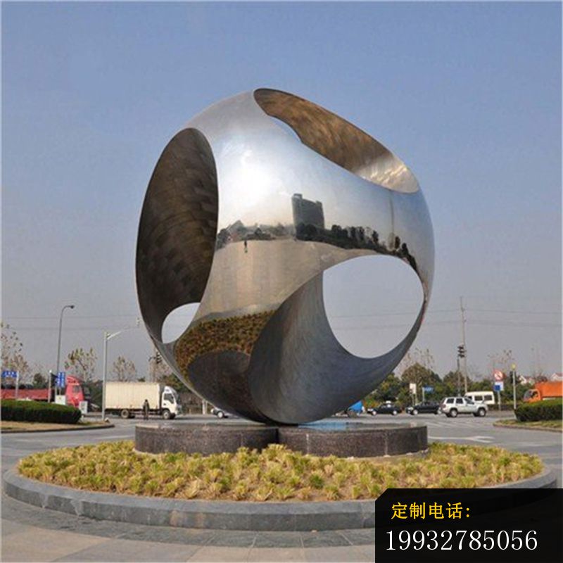 广场抽象镂空球景观雕塑_800*800