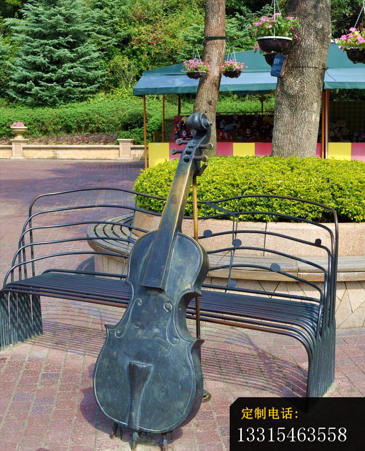 公园大提琴乐器铜雕_720*889