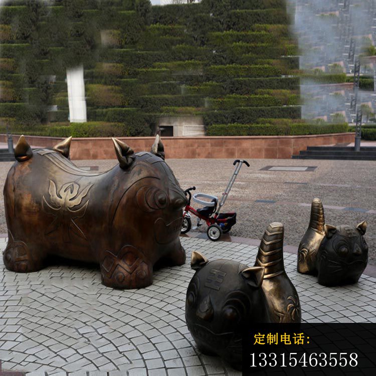 大小布老虎铜雕  公园景观铜雕 (2)_750*750