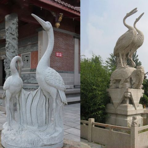邯郸公园动物仙鹤石雕