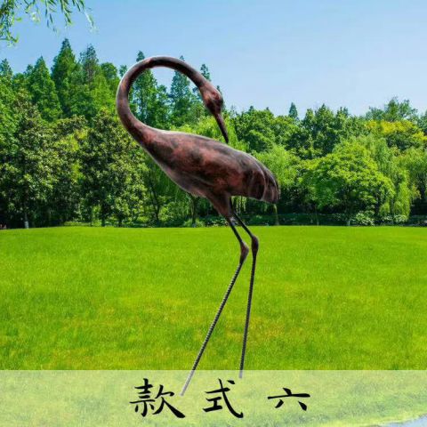回头仙鹤铜雕