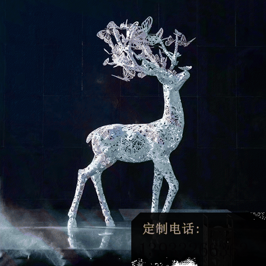 不锈钢镂空鹿雕塑_527*527