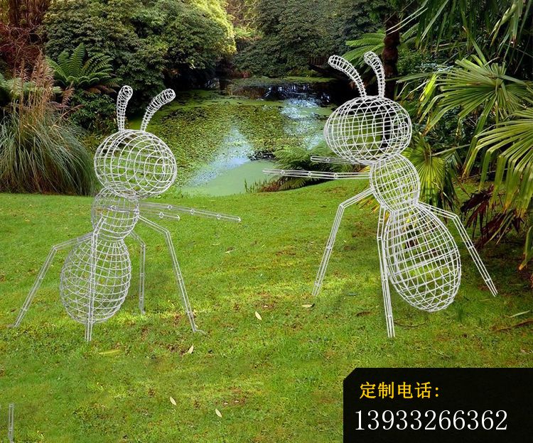 造型不锈钢镂空蚂蚁雕塑_750*624