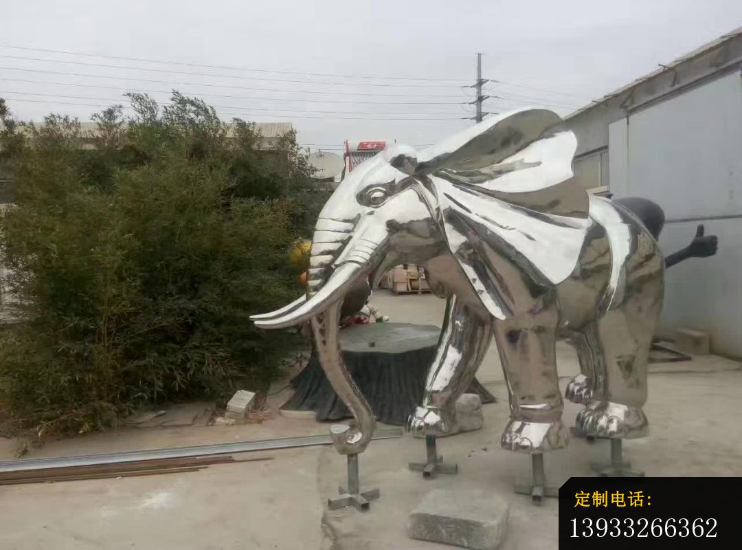 不锈钢售楼部装饰动物大象雕塑_1080*800