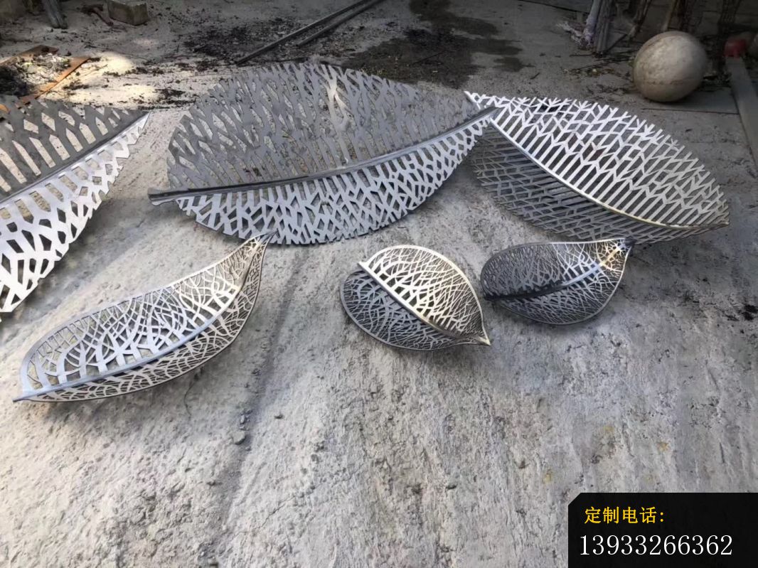 不锈钢树叶摆件雕塑 _1066*799