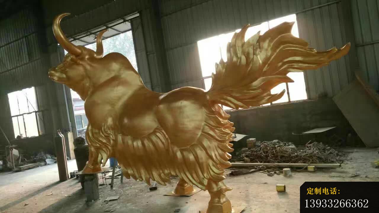 不锈钢钛金耗牛雕塑_1280*720